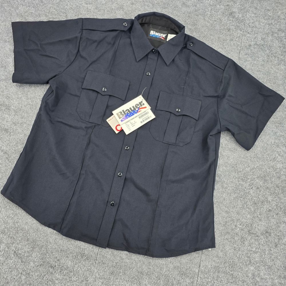 Blauer ClassAct 8460W Dark Navy Wool Blend Short Sleeve Uniform Shirt 44 NWT